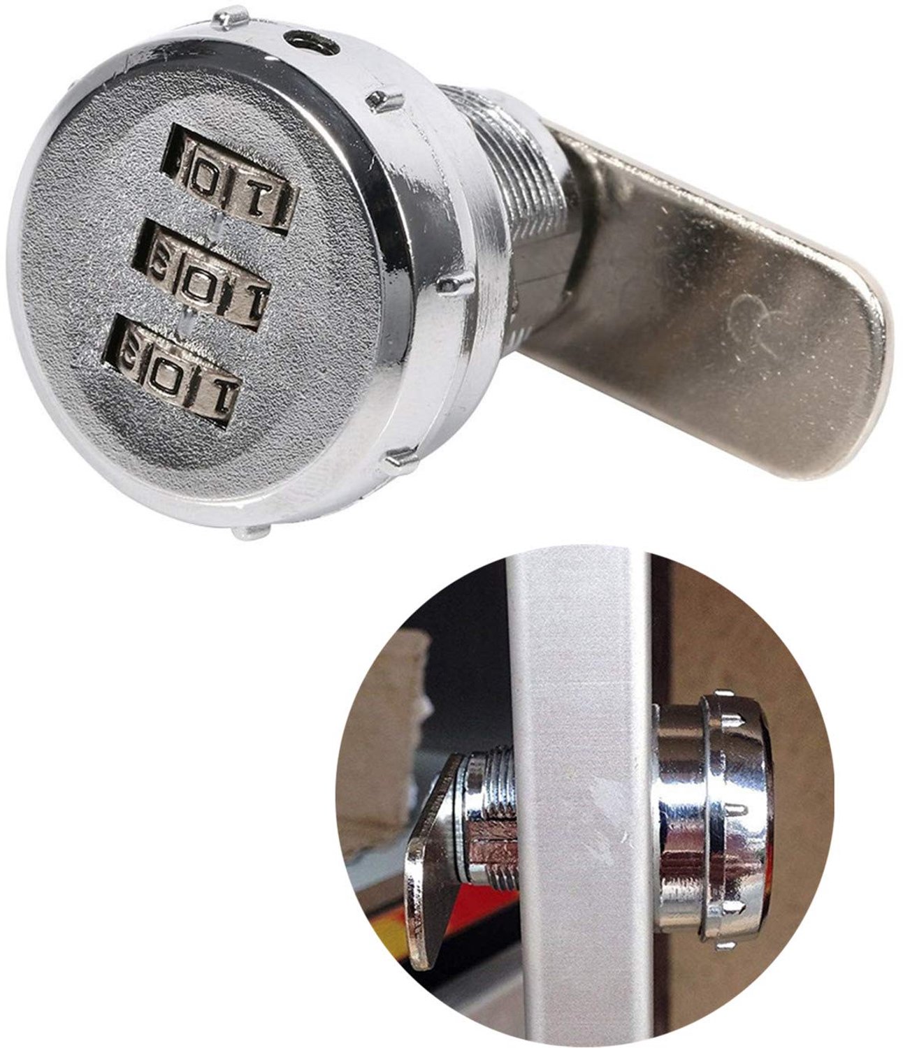Mechanisch Slot - Zinklegering - 3-cijferige Code - Schokbestendig - Eenvoudige Installatie - Meerdere Combinaties - Diameter 31.6 mm - Deurslot