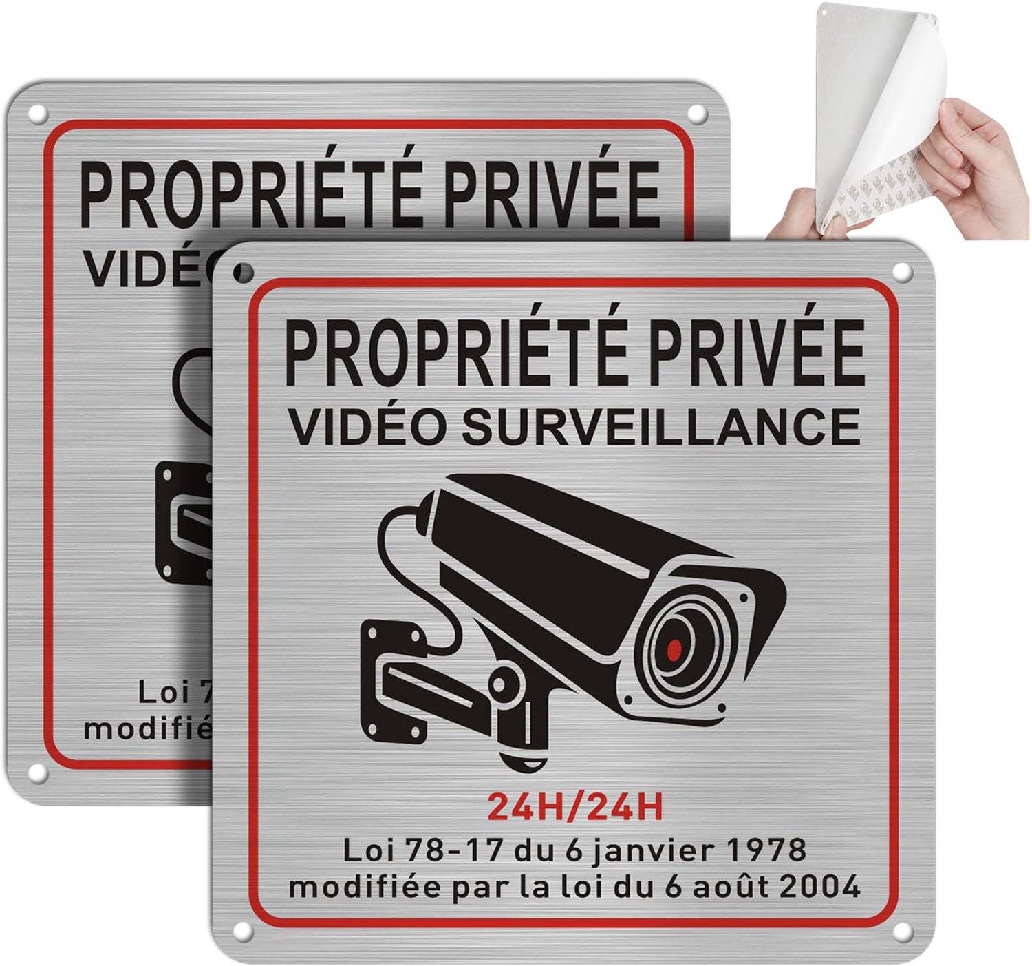 Waarschuwingspaneel Videobewaking voor Binnen en Buiten, Set van 2