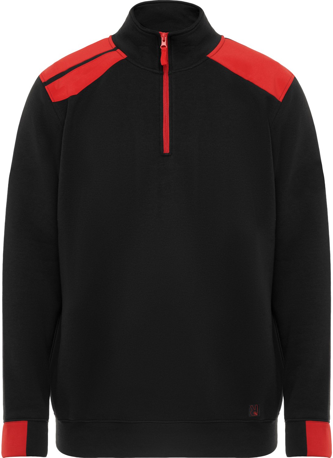 Rode sweater met 1/4 rits model Maverick Zwart