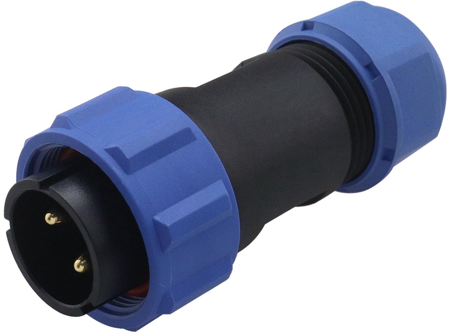 Aviation Connector 2-Pins - Waterdichte Verbinding - Nominale Spanning 500V/30A - Buitendiameter Kabel 7-12mm - Robuuste Constructie - Voor Diverse Toepassingen - Stekker