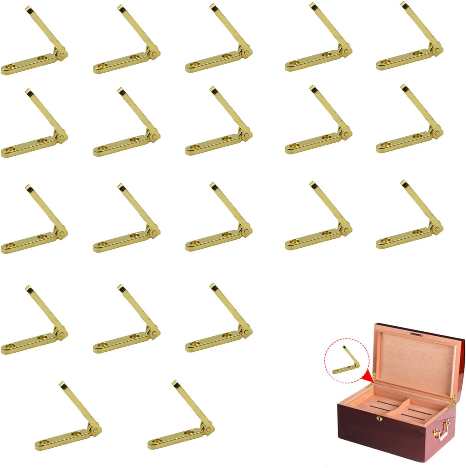 Mini Deurhengsels van Messing, Set van 20