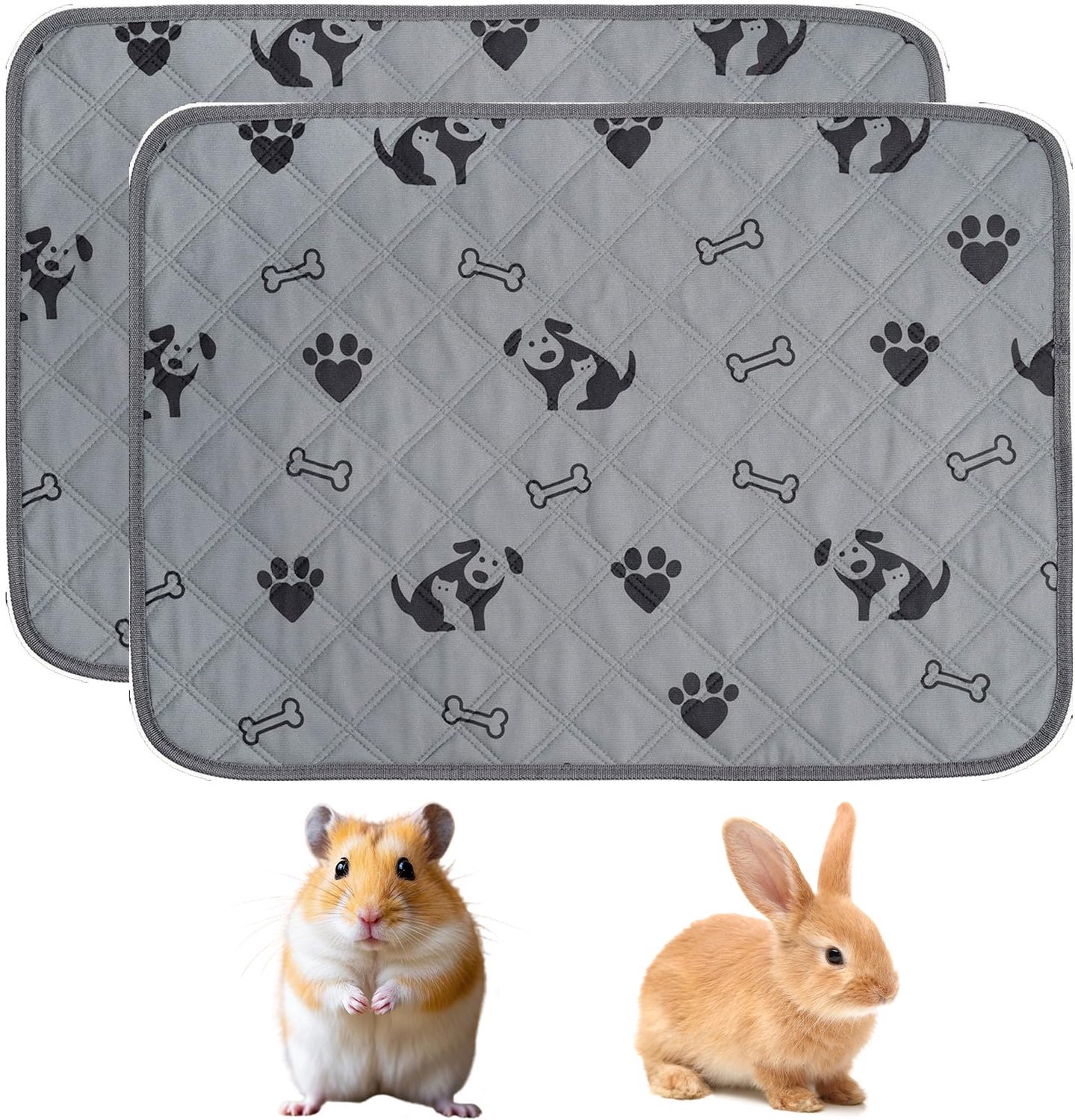 Wasbare Pipi-Pads voor Konijnen - 2 Stuks, Antislip, 120 x 60 cm