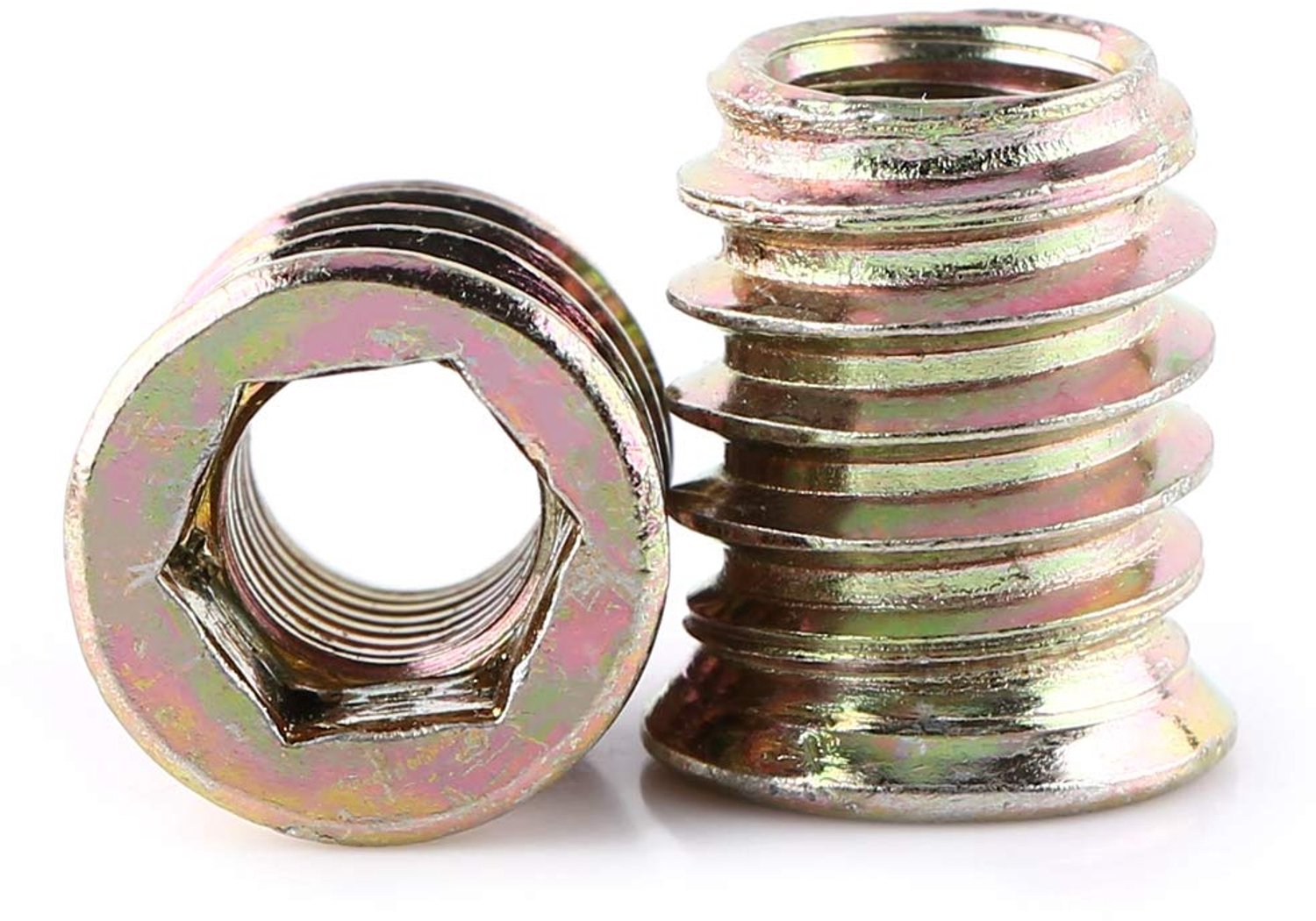 Schroefdraadinzet 20 Stuks - Houten Inzetstuk M8 x 17 mm - Zeskantmoer - Schroefdraadmoer - Hoogwaardig Verzinkt Koolstofstaal - Duurzaam en Roestbestendig - Insteekmoer