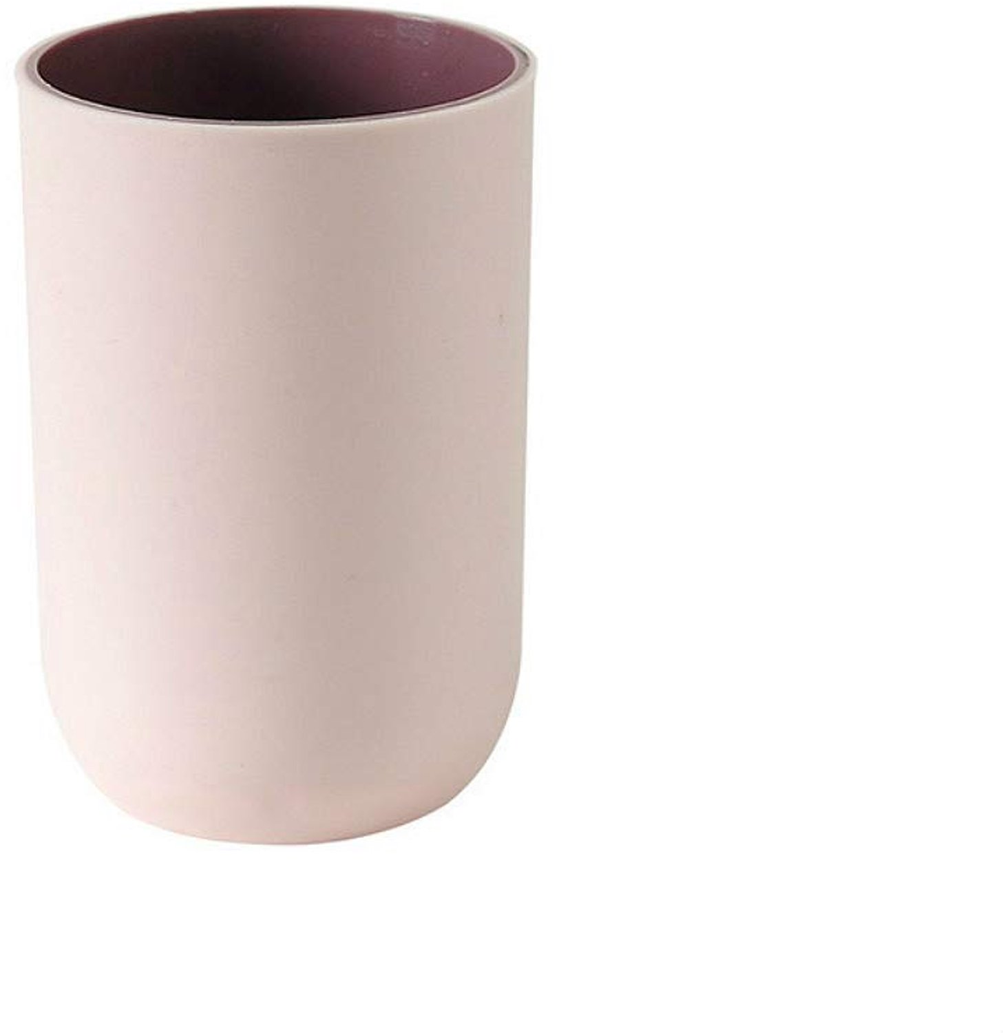 Plastic Tandenborstelbekers - Set van 2 - Poederkleur