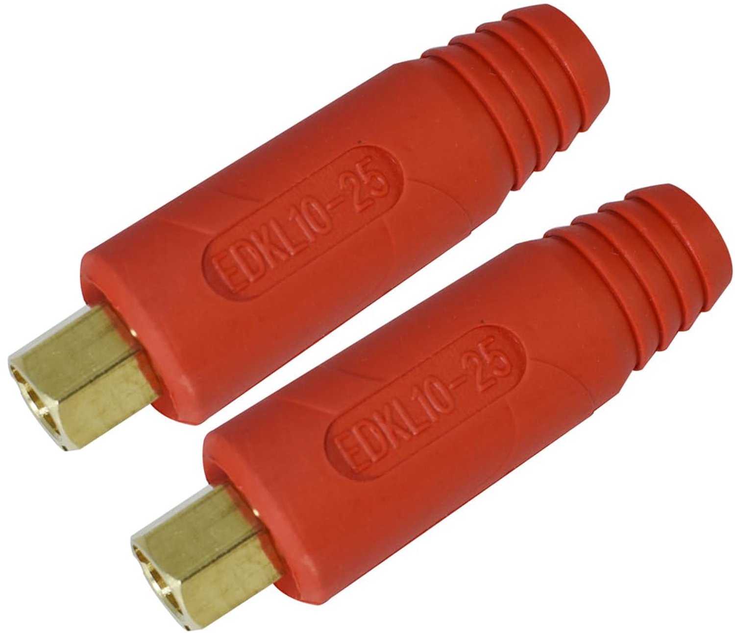 Set van 2 TIG Lasdraad Connectoren EDKL10-25 200Amp Rood