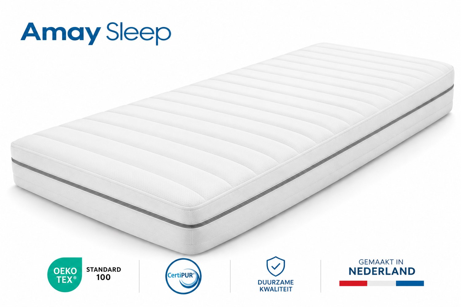 AMAY SLEEP EVERYDAY MATRAS 120X200 - SG30 POLYETHER - 21 CM DIK - PREMIUM TIJK WIT
