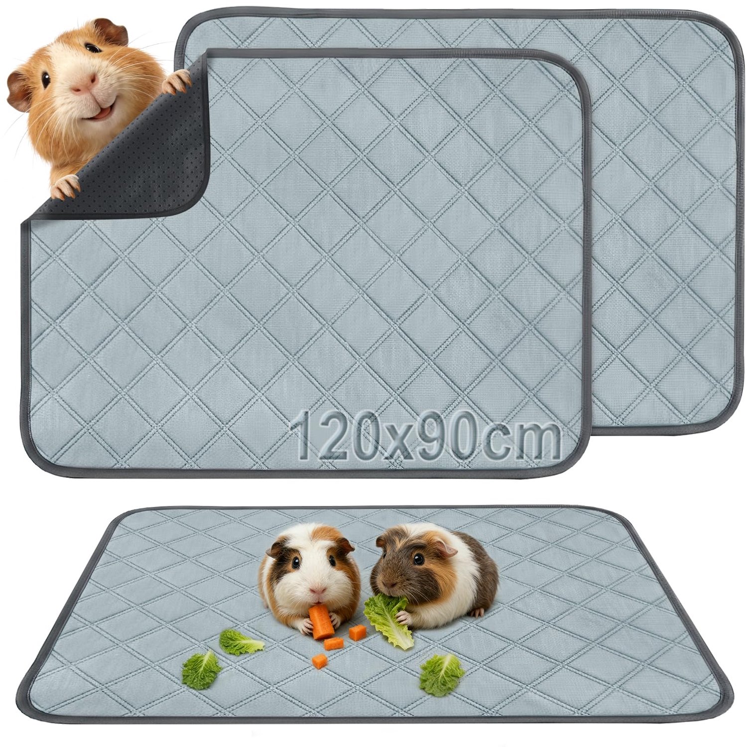 Set van 2 Herbruikbare Pipi Pads voor Meerschweinchen