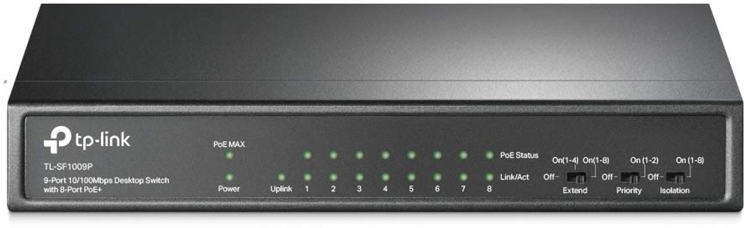 Netwerk Switch 9 Poorten - Unmanaged Fast Ethernet - Zwart