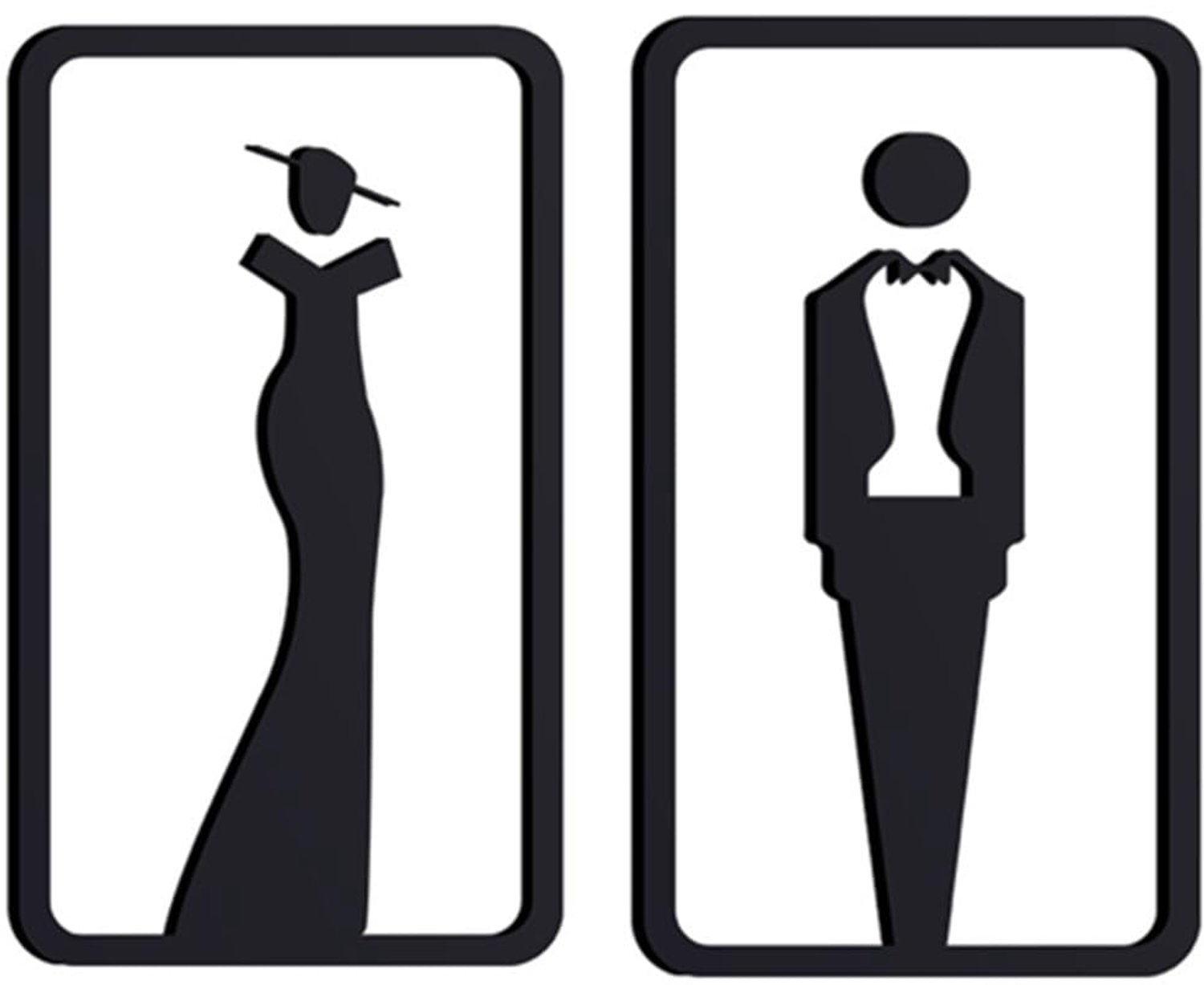 Set van 2 Toiletsymbolen voor Mannen en Vrouwen