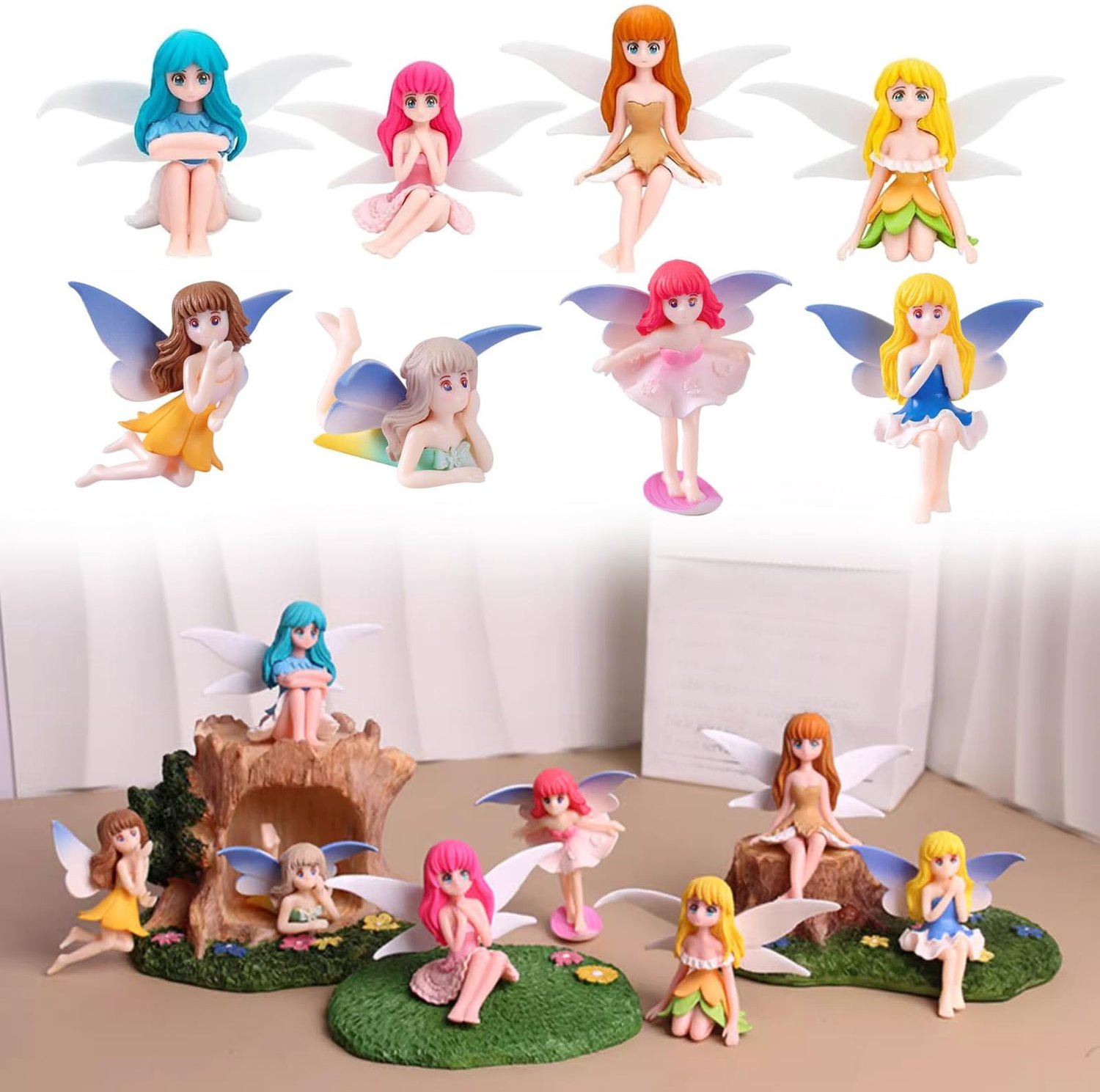 Miniatuur Feeën Figuren Set van 8 Stuks