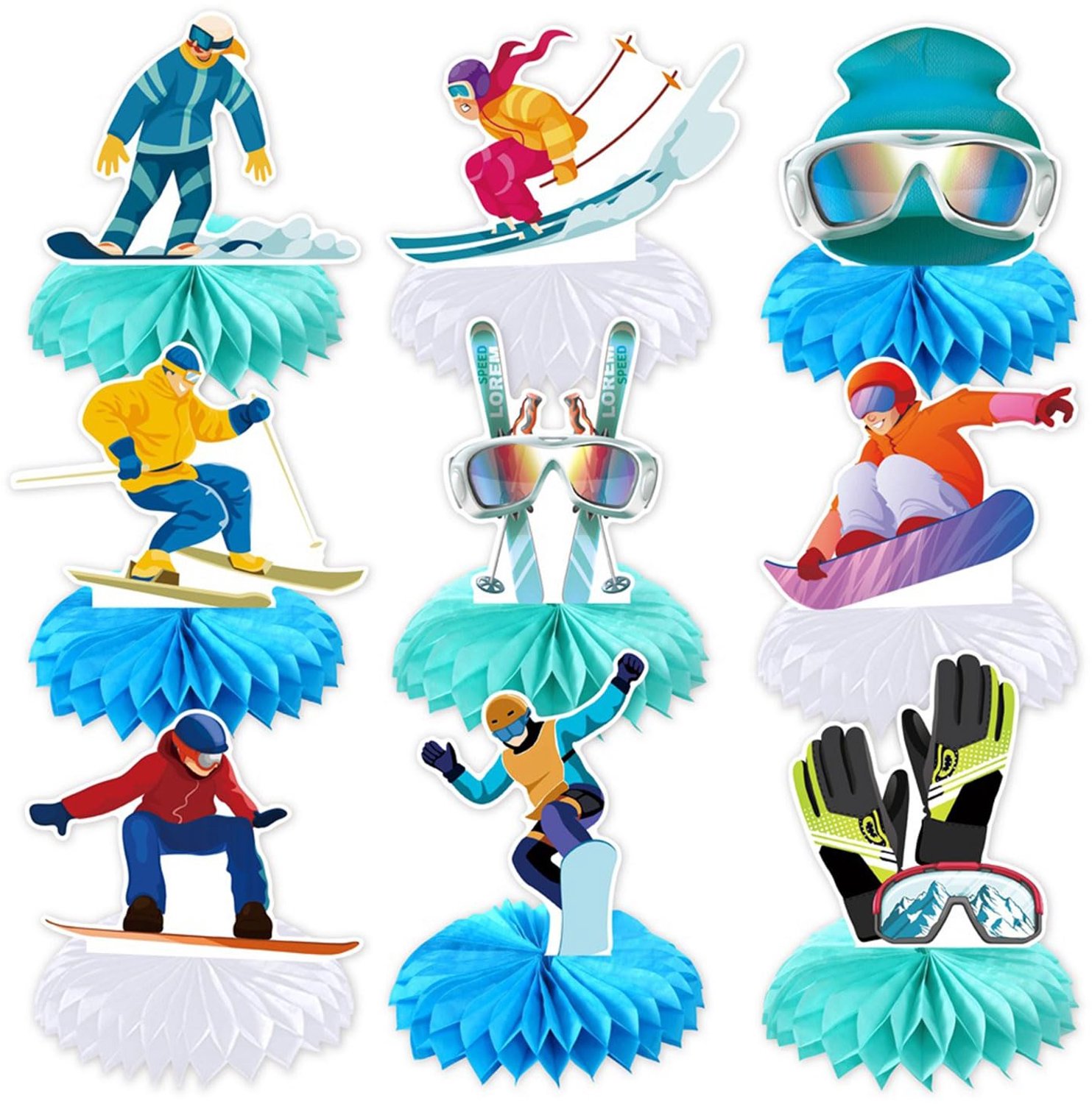 9-delige Ski Feestdecoratie voor Winterse Evenementen