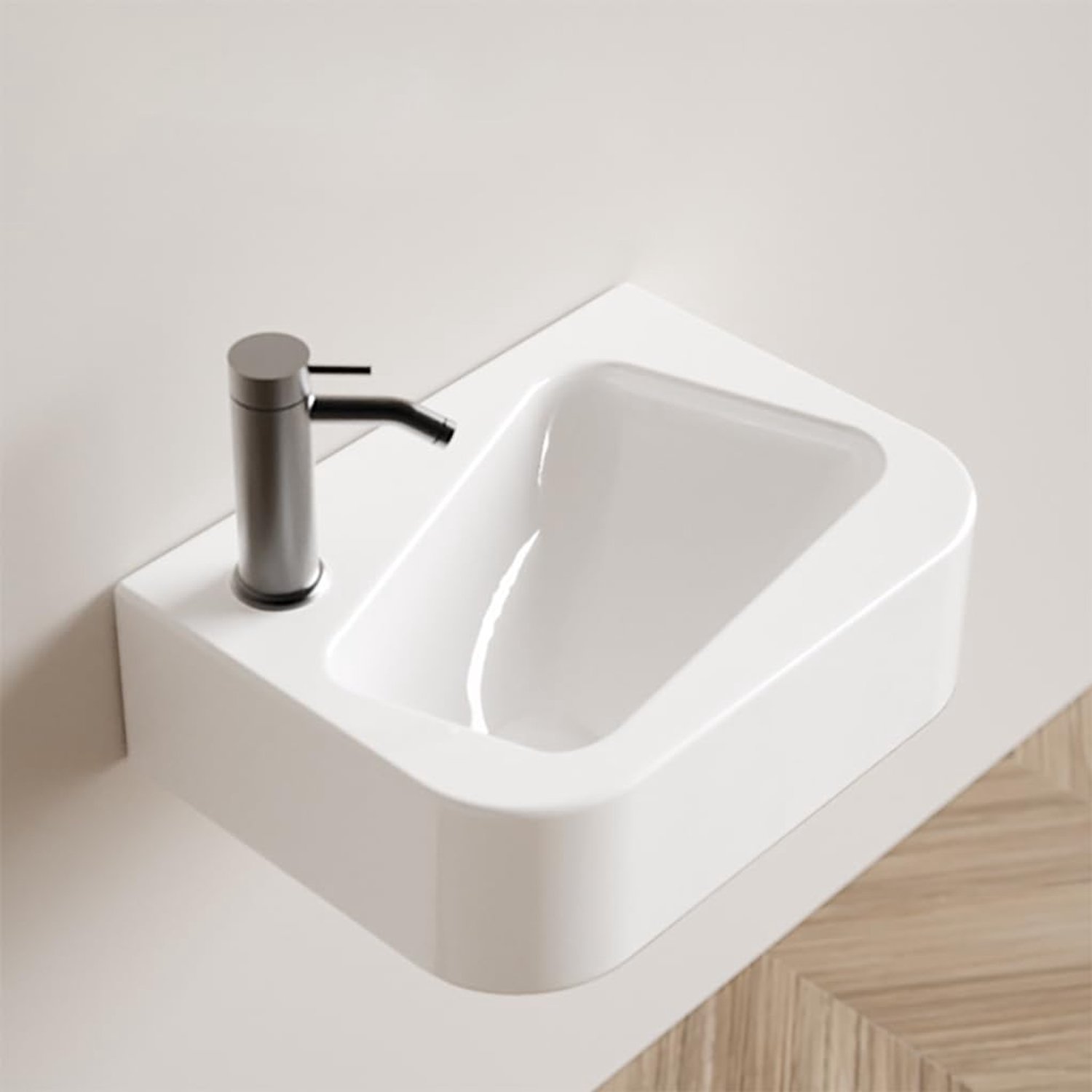 Moderne Keramische Wastafel met Kraangat voor Badkamer