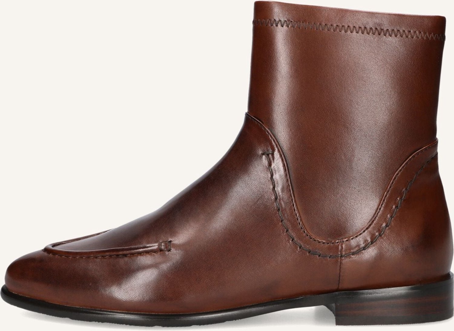 MARLOU Gg503 Enkellaarsjes - Enkelboots met rits - Dames - Cognac - Maat 40