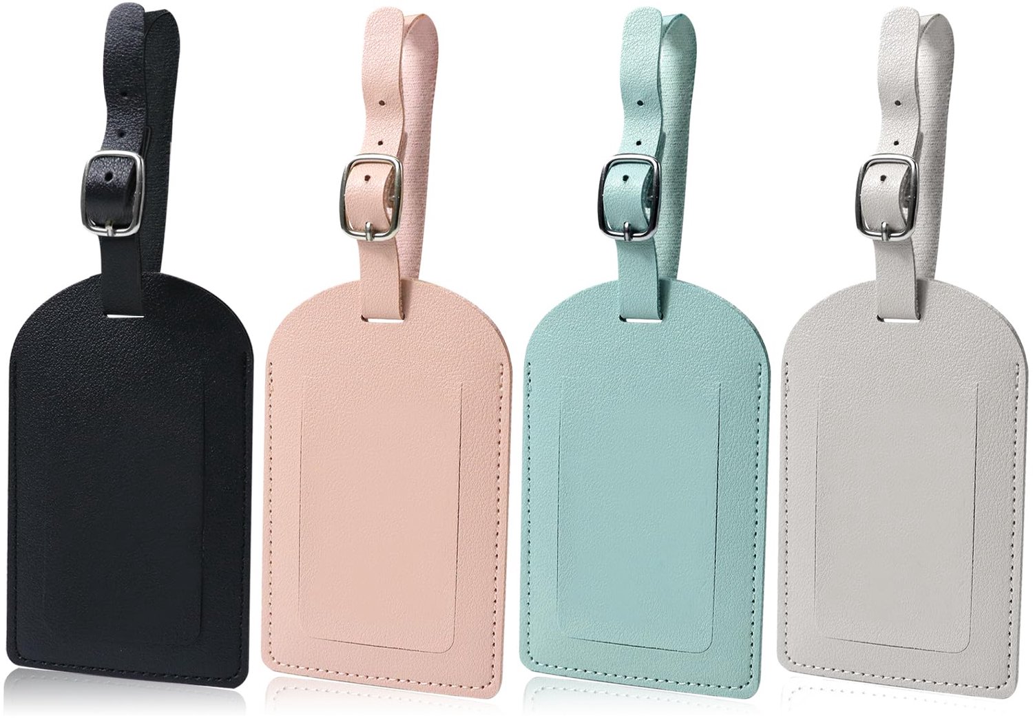 4 Stuks Kleurvolle Luggage Tags van PU Leer