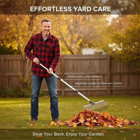 Verstelbare Tuinhark met Steel - 21 Tanden - 40 cm Breed - 160 cm Lengte — afbeelding 4
