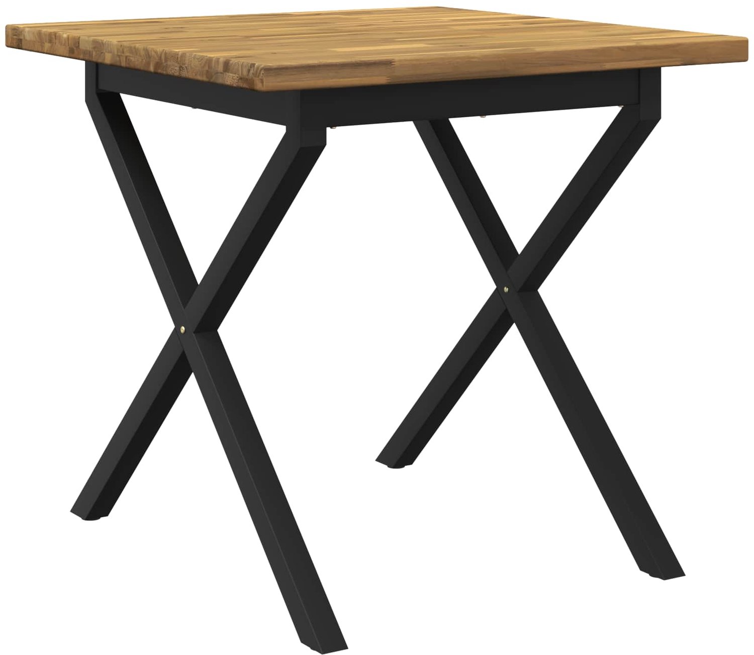 vidaXL Vierkante - Eettafel - 80 - x - 80 - x - 75 - cm - Massief - Acacia - Hout Whitewash en zwart