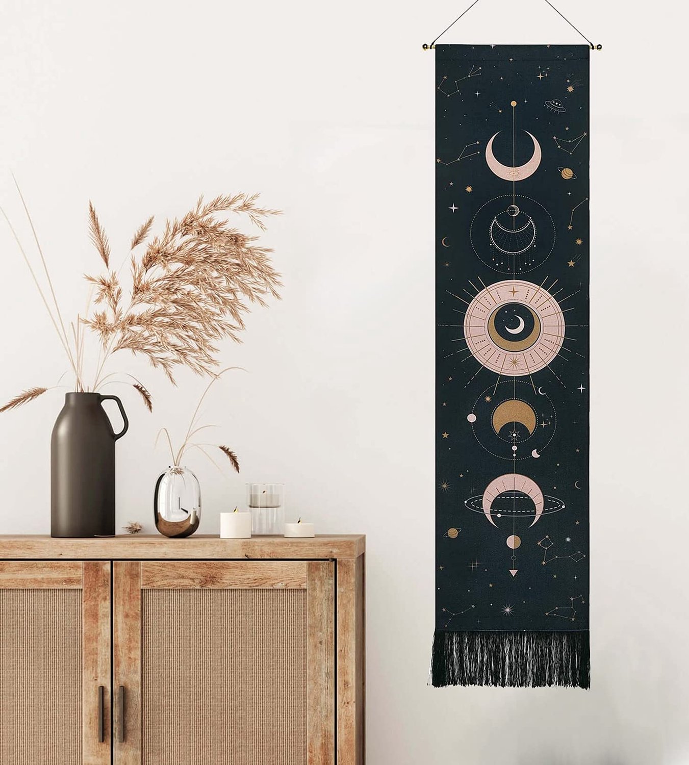 Bohemian Tapestry met Maanmotief voor Wanddecoratie