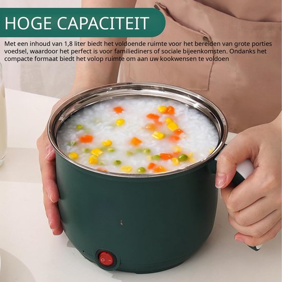 Warmara Hotpot - Elektrische Hotpot - Hot Pot - Groen - 20cm x 18cm x 13cm — afbeelding 3