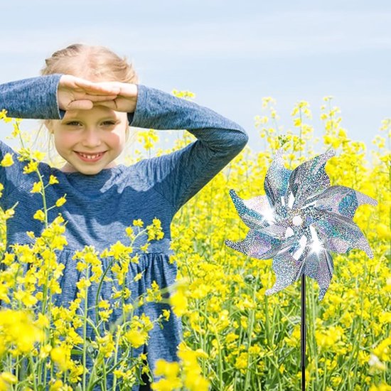 Set van 6 Windmolens voor Vogels, Effectieve Duivenbestrijding, Balkon Decoratie en Tuinbescherming — afbeelding 4