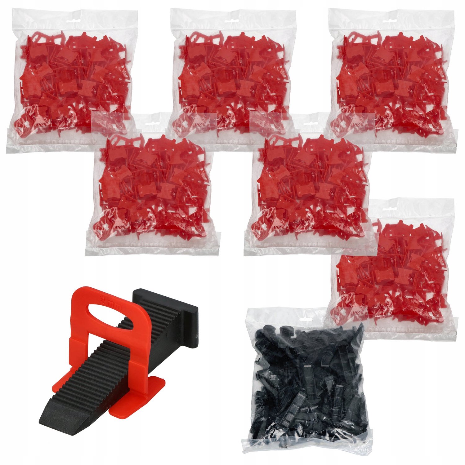 Groot Tegel Levelling Systeem: 600 Clips & 100 Wiggen (2mm)