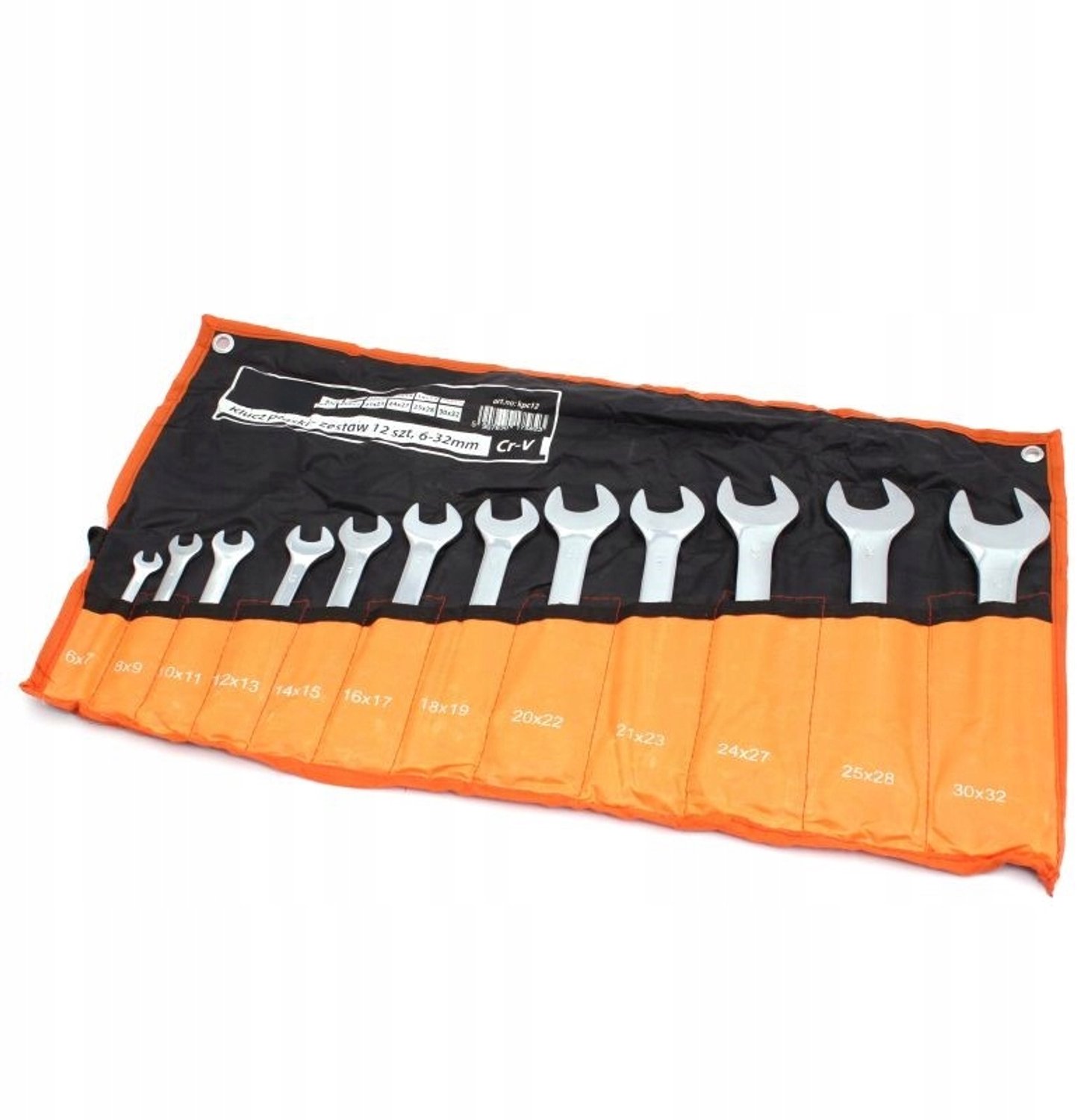 Set Vlaksleutels 6-32mm Chroom-Vanadium 12 Delig