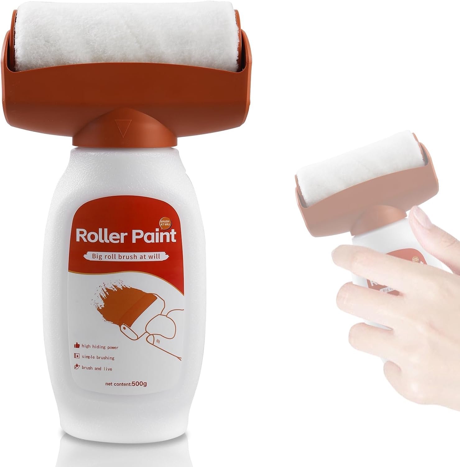 Muurschilderij Reparatie Kit 500 g - Witte Muurverf - 2-in-1 Reparatiekwast - Voor Stippen en Scheuren - SnelShoppen