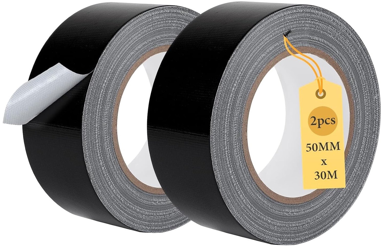 Zwarte sterke plakband 50 mm x 30 m, waterdicht en versterkt voor reparaties, klussen en projecten binnen en buiten