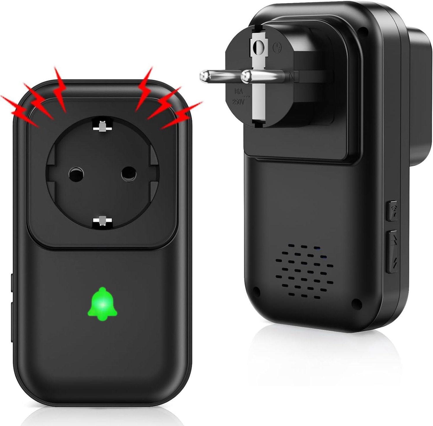 SnelShoppen - Power Failure Detector Alarm voor Vrijzer met LED, 0-110 dB Geluidsniveau, 5 Instelbare Niveaus, 7 Melodieën voor Thuisgebruik