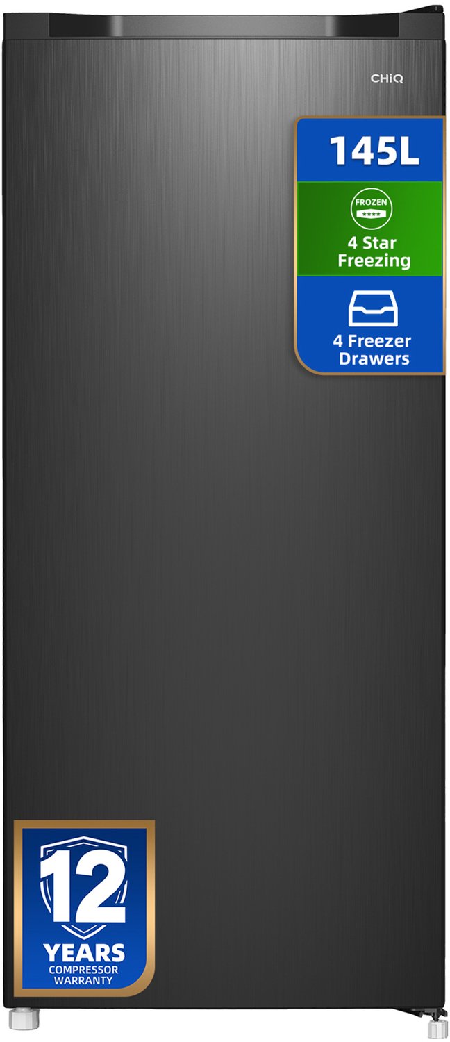 Bol.com CHiQ FSD160D4E - Vrijstaande Vriezers - 145 Liter - 5 Vrieslades - Energieklasse E - RVS - Zwart - 12 Jaar Garantie op C... aanbieding