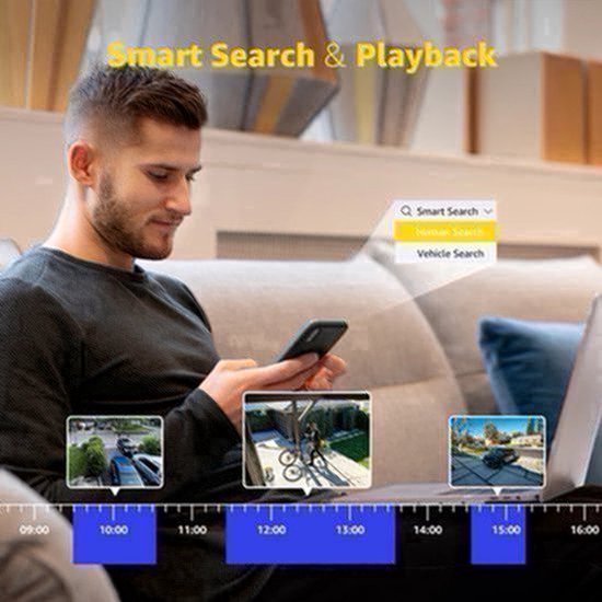 Beveiligingscamera – Camerabewaking – Buitencamera – Binnencamera – DVR Recorder – 8-kanaals 4K 8MP – Hybride 5-in-1 Ondersteuning – H.265+ Video Compressie — afbeelding 3