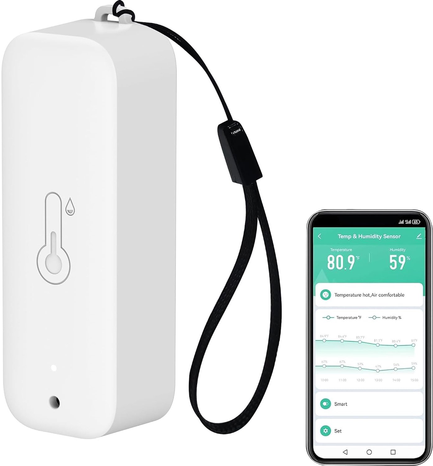 Smart Hygrometer/Thermometer: Waterproof Humidity and Temperature Meter with App Notifications, Self-Magnetic and WiFi - ShopVlot