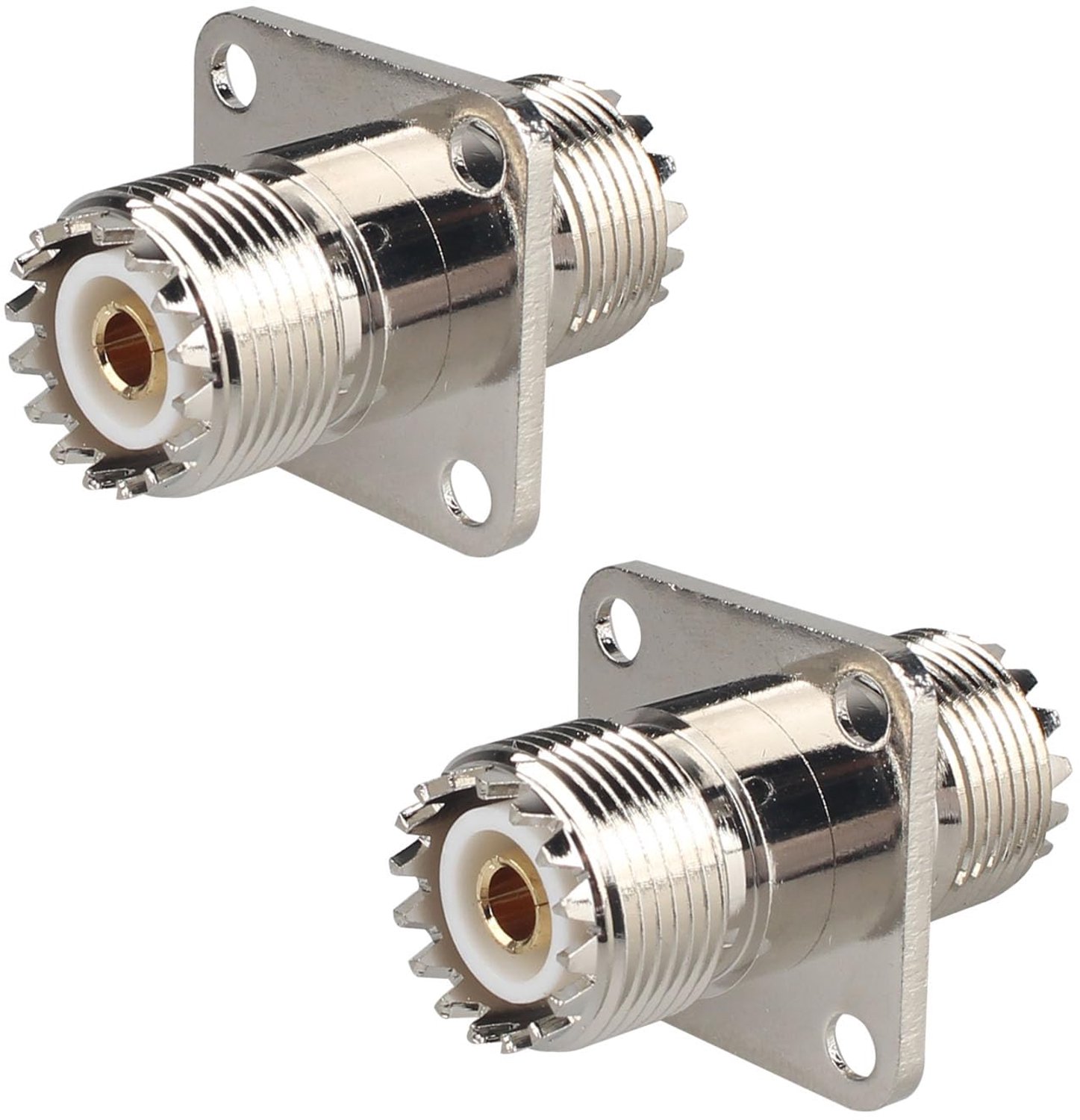 UHF Female Connector - 4 Hole Flens - Paneelmontage - Geschikt voor Ham Radio en Wi-Fi Antenne