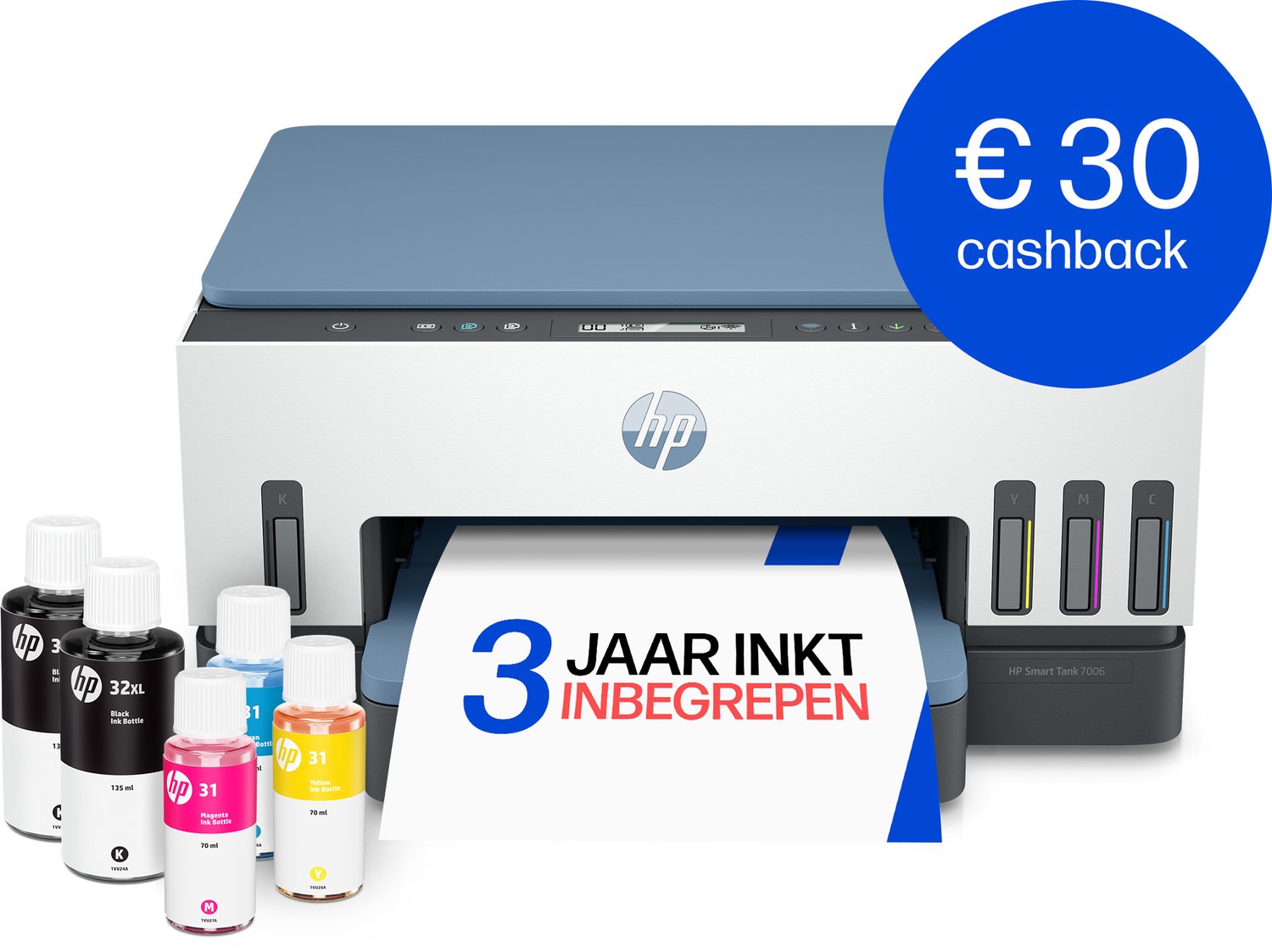 Bol.com HP Smart Tank 7006 – All-in-One Kleurenprinter – Inkjet Tankprinter – Wifi & AirPrint – Tot 3 Jaar Printen – Printen, Sc... aanbieding