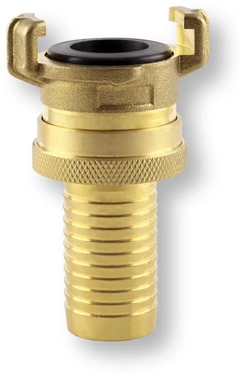Messing zuig- en hogedrukkoppeling met tuit 1 1/4 inch