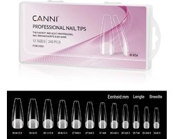 Canni Nagel Tips Half Mat Coffin - 240 stuks - Nageltips - Nageltips voor Gelnagels - Nagel Tips Acryl - Nail Tips