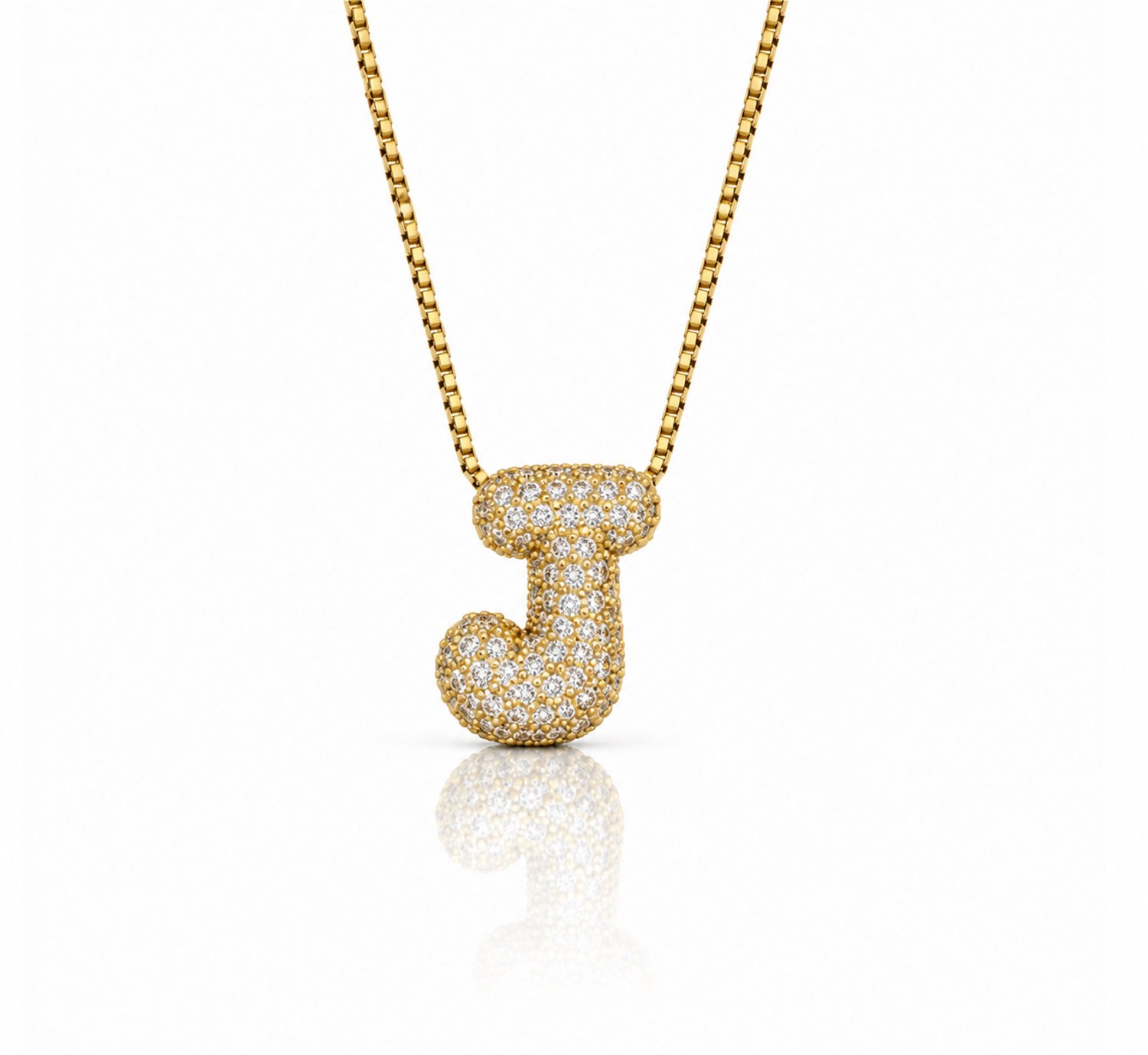 Maevi® Letter Ketting - Letter: J - Glitter Letterketting - Zirkonia Ketting - Lengte: 40 cm - Inclusief Luxe Verpakking - 18K Verguld Goud - Gouden ketting / Gouden letter - Hoge Kwaliteit - Luxe Ketting - Cadeau voor Vrouw / Dames / Moeder / Mama