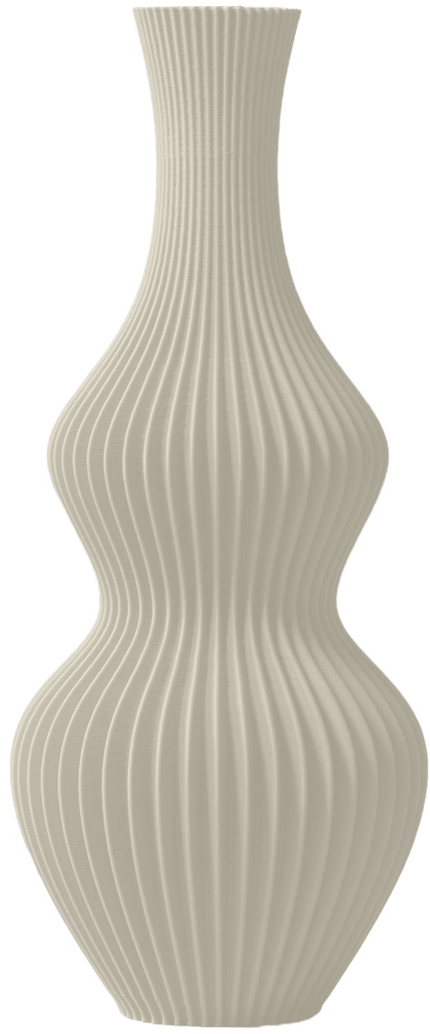 Layvo ORIEL Vaas - Crème - D11 x H25 cm - droogbloemen vaas - organische vaas - gerecycled plastic