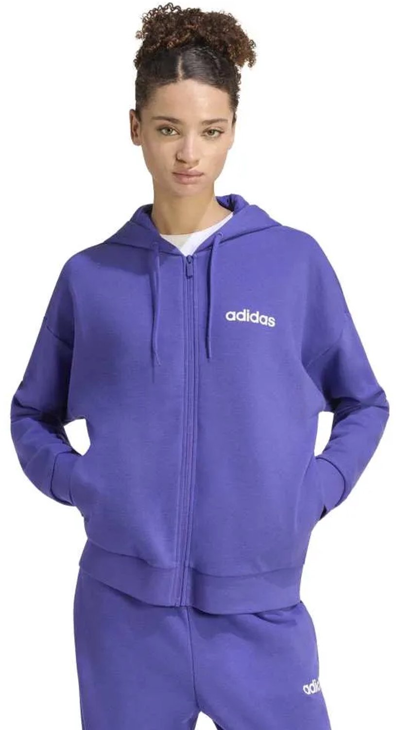 Adidas Essentials Linear French Terry Sweatshirt Met Rits Vrouw Paars