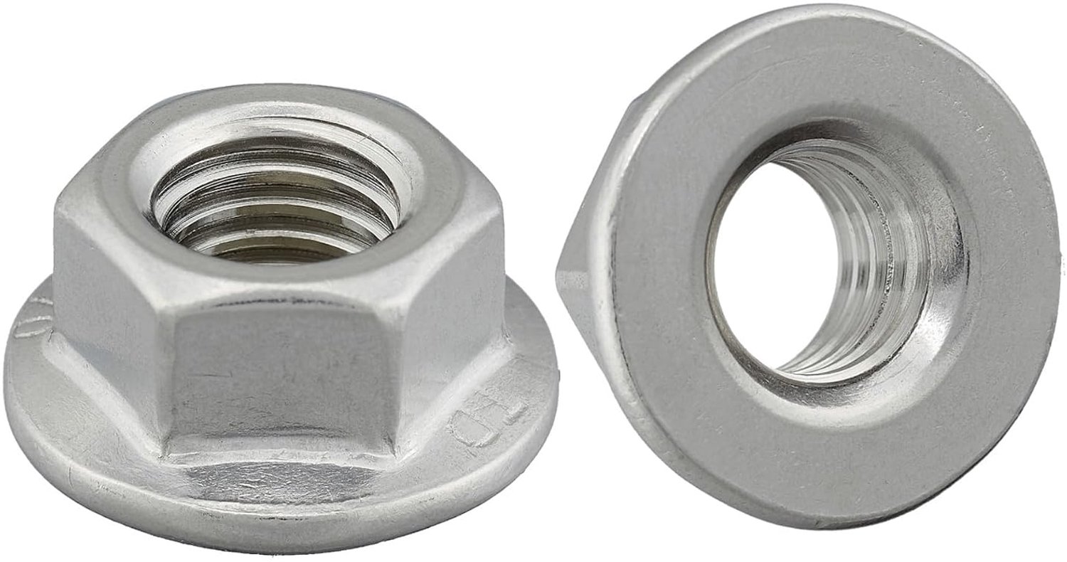 Flange nut without blocking teeth according to DIN 6923 / stainless steel A2, V2A / hex nut with flange without - ShopVlot
