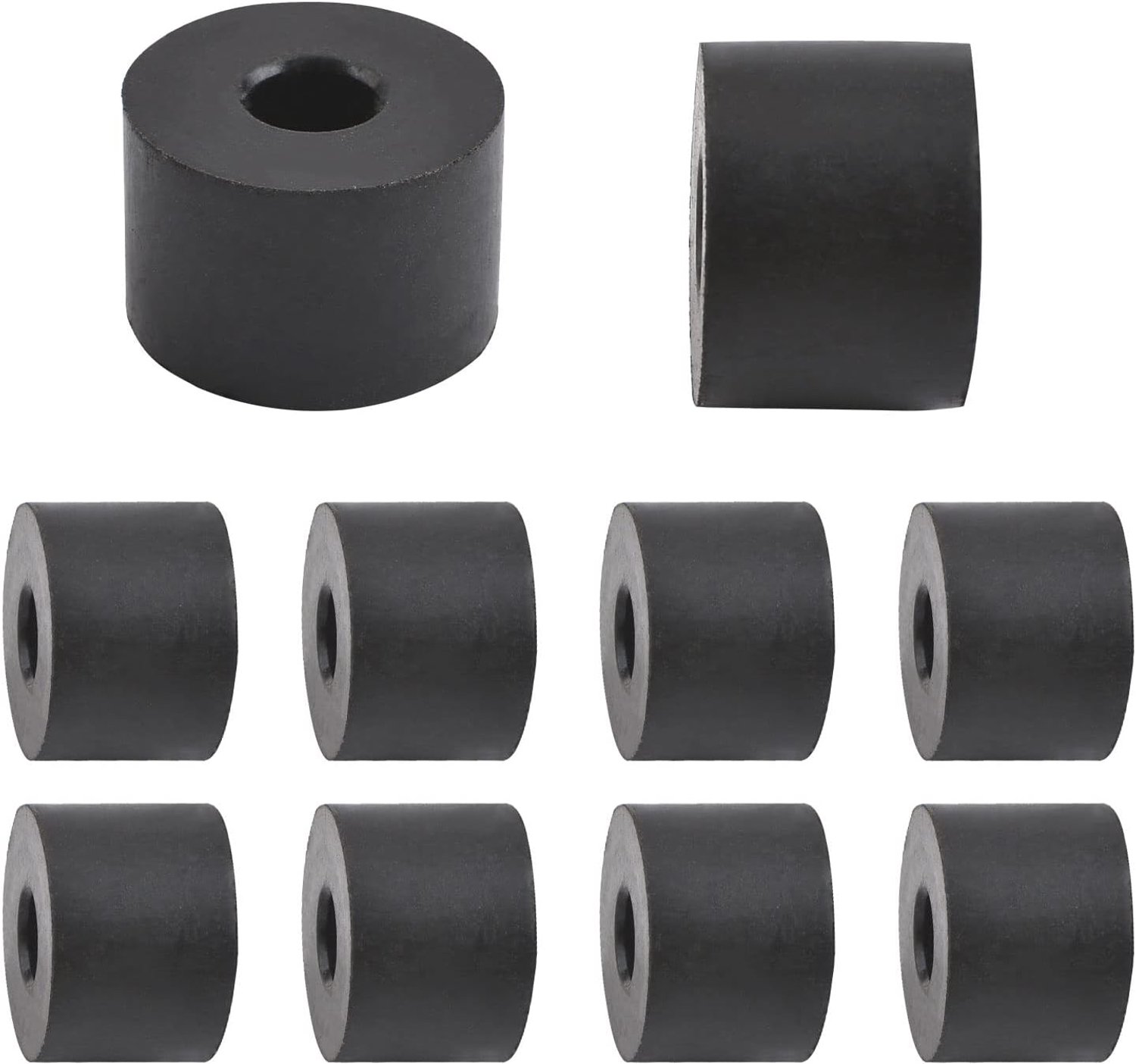 INCREWAY 10pcs Multifunctional Rubber Spacer 1.8cm Thick Rubber Sleeve Black Rubber Spacer Flat Washers