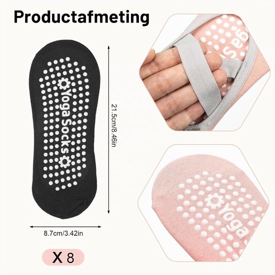Antislip pilatessokken voor dames en heren - Perfect voor yoga, fitness en thuisgebruik — afbeelding 2