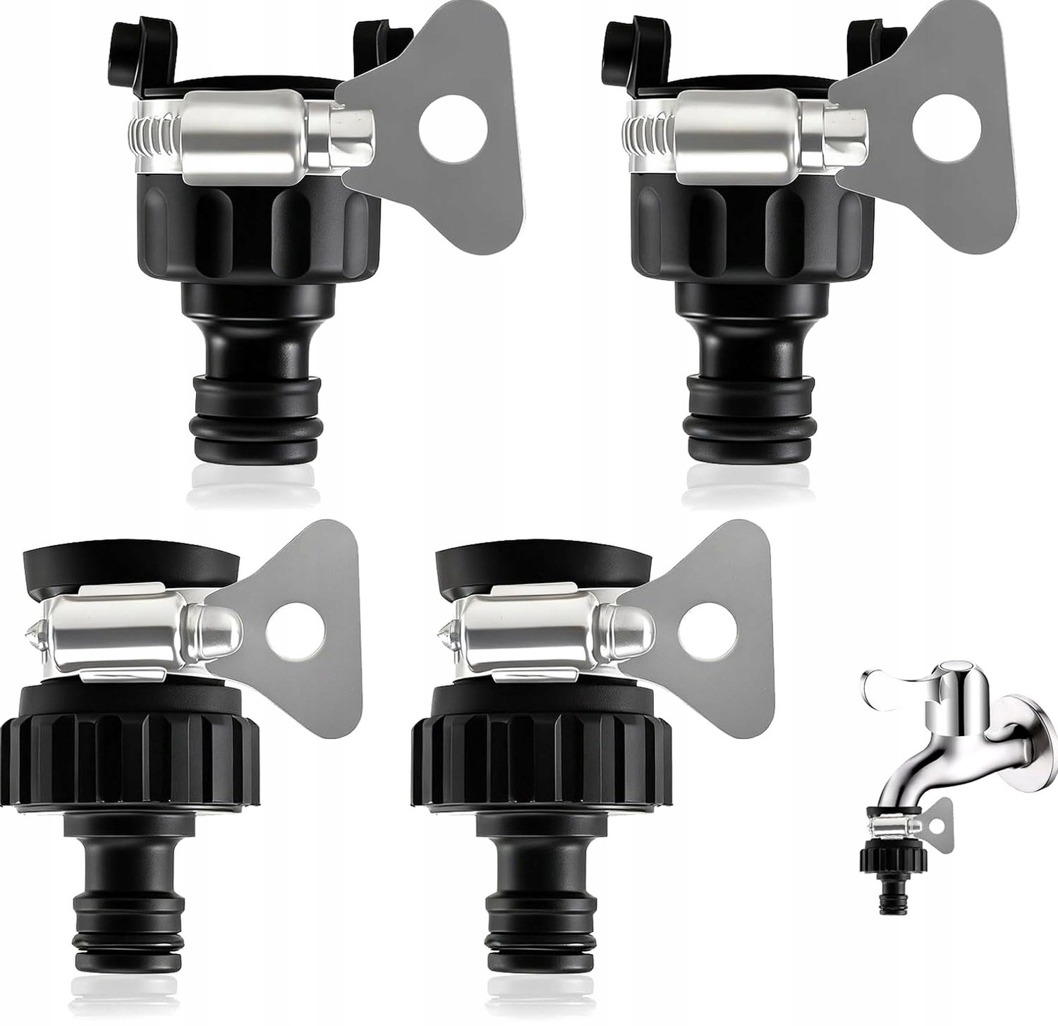 Universele Kraan Adapter voor Tuinslang - 4 Stuks