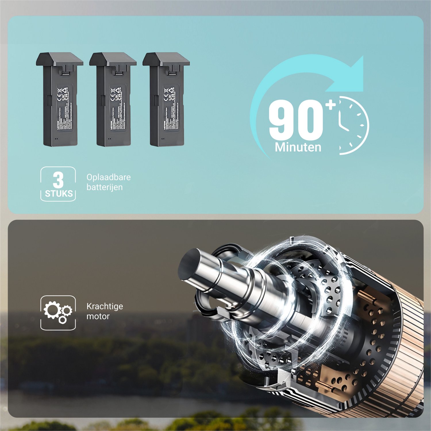 HAWX X6 Drone - Drone met 4K Camera - Mini drone - Voor Kinderen/Volwassenen - Drones - Tot 90 Minuten Vliegen - Incl. 3 Batterijen, Opbergtas, Landing Pad — afbeelding 7