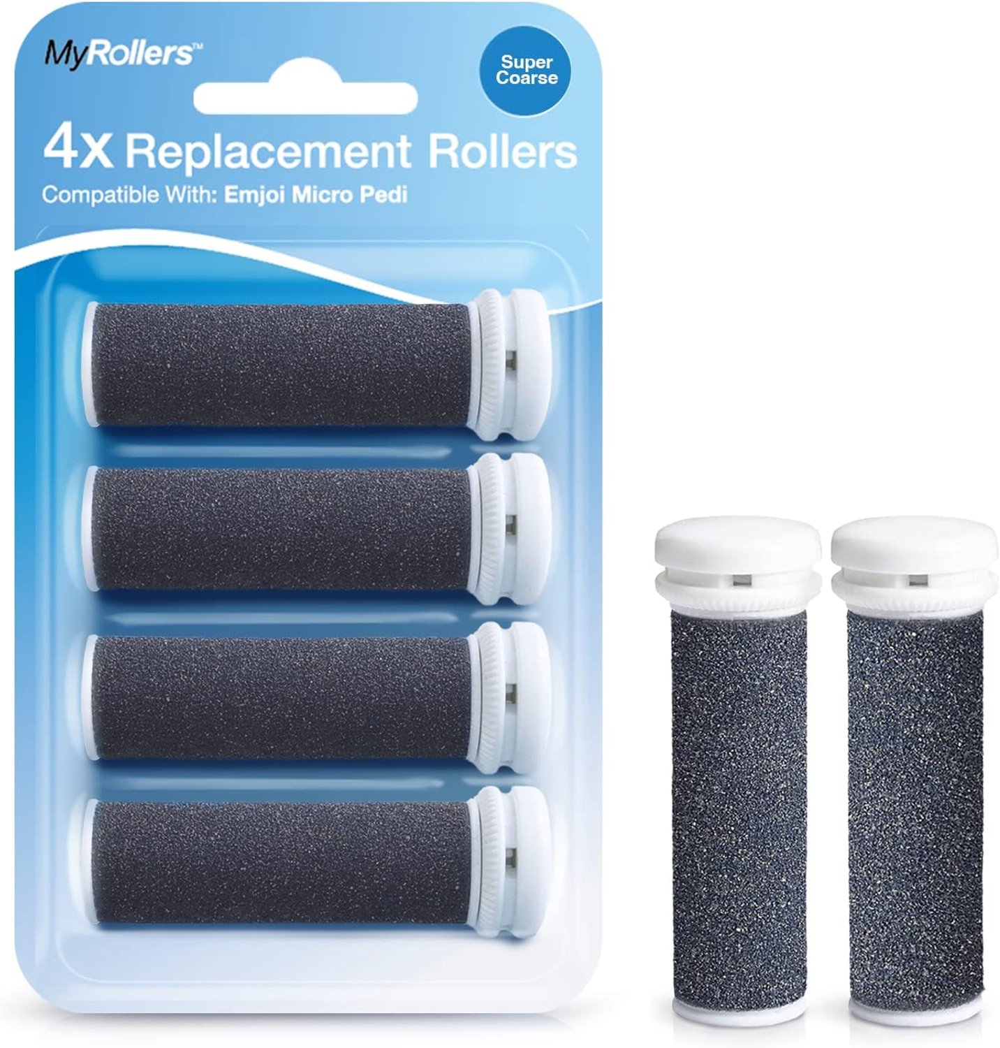 Compatible with Emjoi Micro Pedi Super Grove Micro-Mineral Roller Refills (4 Pieces) - ShopVlot