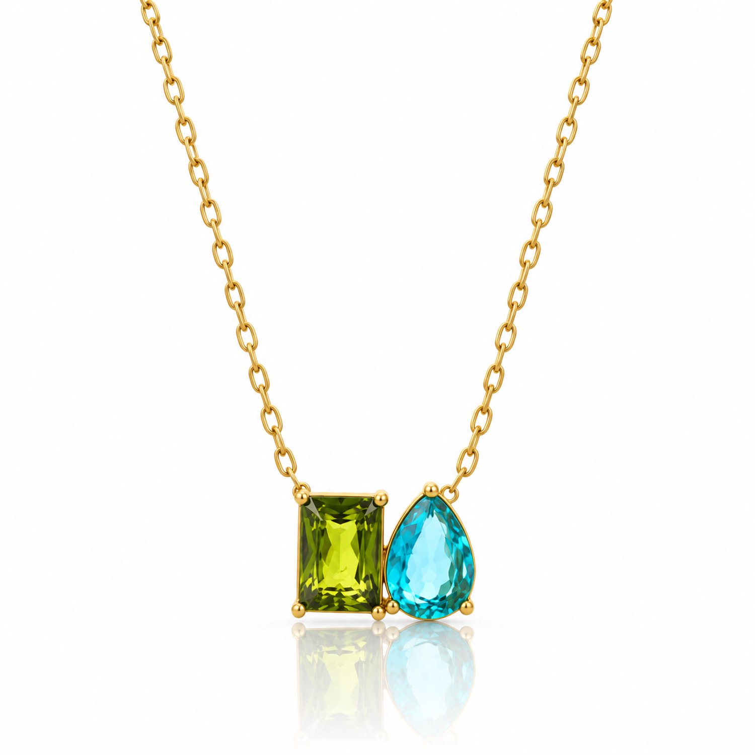 Maevi® Geboortesteen Ketting - Kleur: Goud - Maand: Augustus - Hoge Kwaliteit - RVS / Stainless Steel - Birthstone Necklace - Geboorte / Verjaardag Cadeau - Kraamcadeau - Incl. Luxe Verpakking - Mama / Moeder / Vrouw - Verkleurt Niet - Geboorte Steen