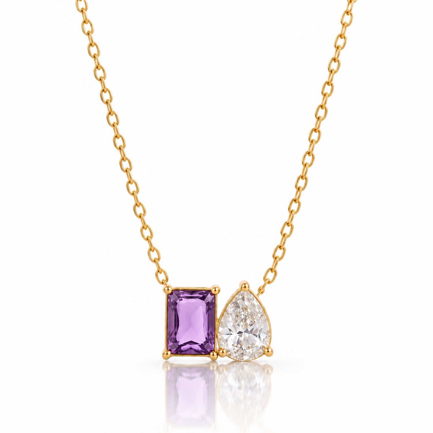 Maevi® Geboortesteen Ketting - Kleur: Goud - Maand: Juni - Hoge Kwaliteit - RVS / Stainless Steel - Birthstone Necklace - Geboorte / Verjaardag Cadeau - Kraamcadeau - Incl. Luxe Verpakking - Mama / Moeder / Vrouw - Verkleurt Niet - Geboorte Steen