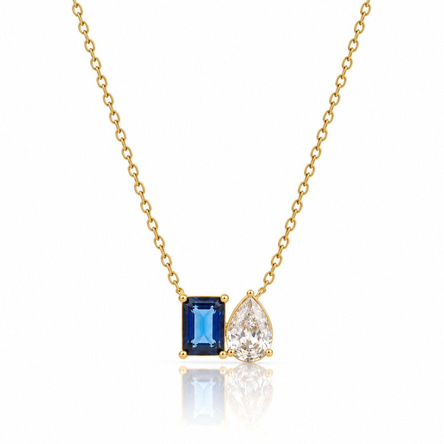 Maevi® Geboortesteen Ketting - Kleur: Goud - Maand: September - Hoge Kwaliteit - RVS / Stainless Steel - Birthstone Necklace - Geboorte / Verjaardag Cadeau - Kraamcadeau - Incl. Luxe Verpakking - Mama / Moeder / Vrouw - Verkleurt Niet