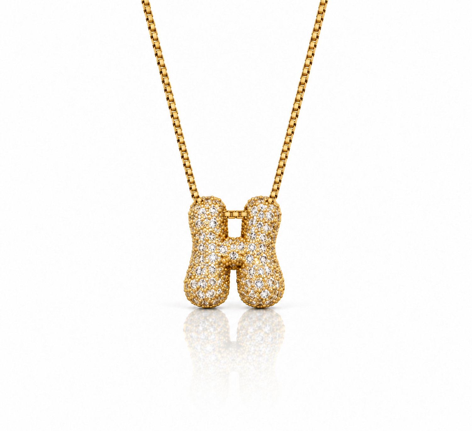 Maevi® Letter Ketting - Letter: H - Glitter Letterketting - Zirkonia Ketting - Lengte: 40 cm - Inclusief Luxe Verpakking - 18K Verguld Goud - Gouden ketting / Gouden letter - Hoge Kwaliteit - Luxe Ketting - Cadeau voor Vrouw / Dames / Moeder / Mama