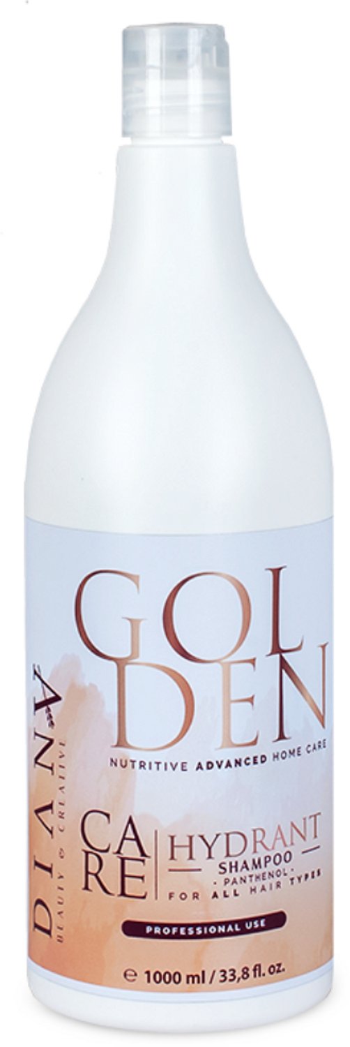 Golden shampoo 1000ml voor thuiszorg na de behandeling HaarBotox - zonder parabenen, sulfaten en siliconen, met Kokosboter en Panthenol, Voor Optimale Hydratatie en Anti-Frizz, Geschikt voor Alle Haartypes