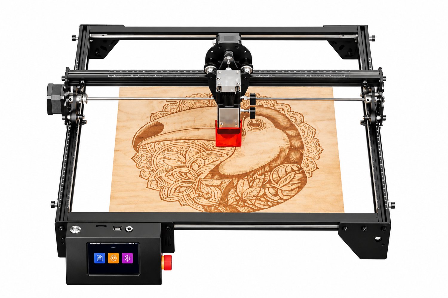 Nyoz lasergraveermachine - Graveermachine - Snijmachine - 5W laser - 40x40 cm werkvlak - WiFi - 3,5 inch scherm - 24.000 mm/min